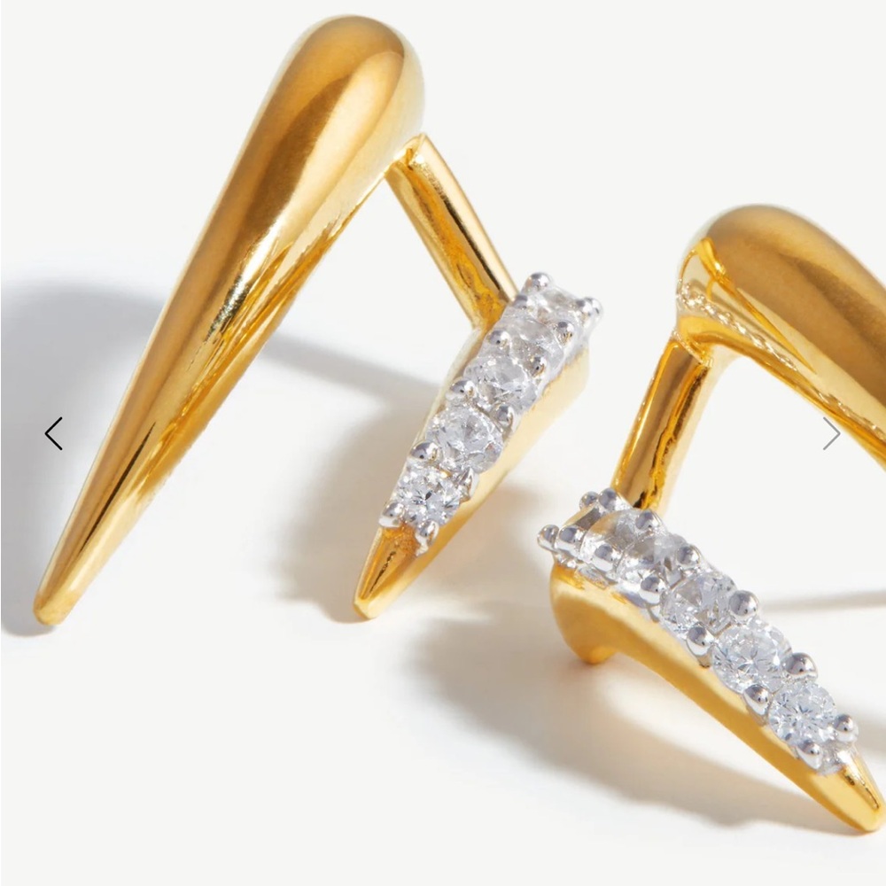 Missoma NEW LARGE CLAW PAVE DOUBLE STUD EARRINGS - Picture 4 of 9